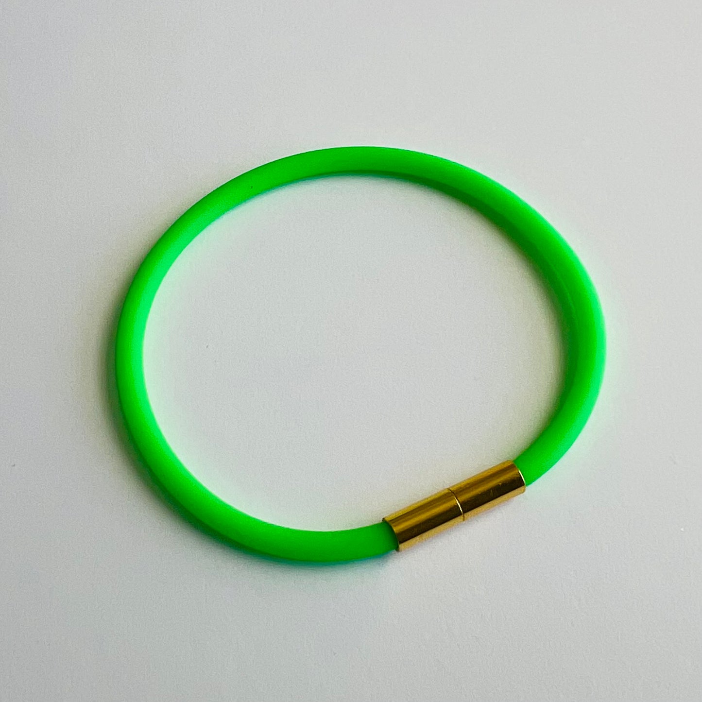 Robyn Magnetic Clasp Soft-Touch Silicone Bracelet-Neon Green