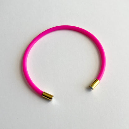 Robyn Magnetic Clasp Soft-Touch Silicone Bracelet-Hot Pink