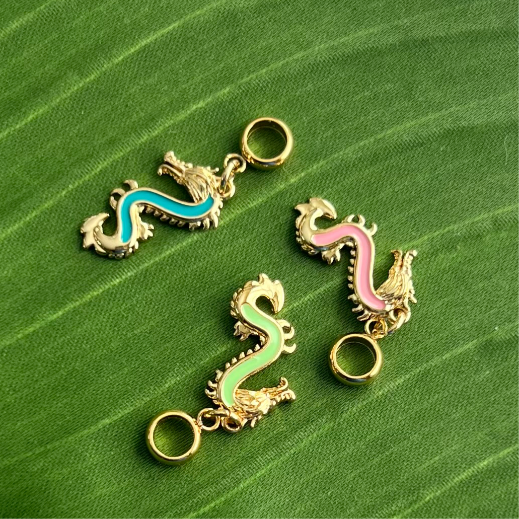 Enamel-Coated Dragon Dangle Charm