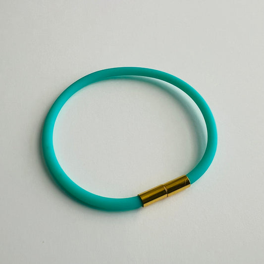 Robyn Magnetic Clasp Soft-Touch Silicone Bracelet-Sea Green