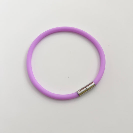 Robyn Silver Magnetic Clasp Soft-Touch Silicone Bracelet-Lilac