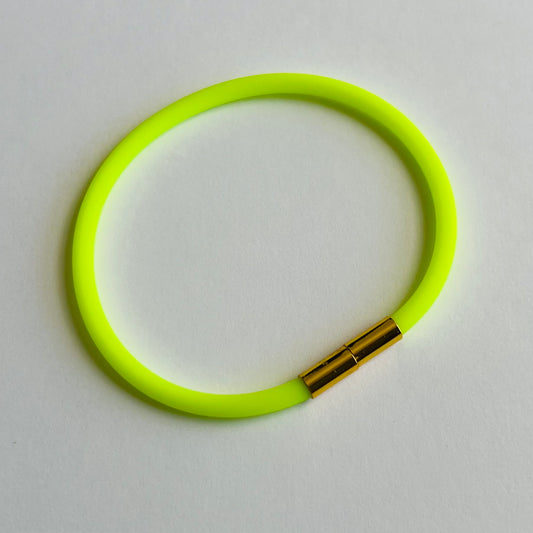 Robyn Magnetic Clasp Soft-Touch Silicone Bracelet-Neon Yellow