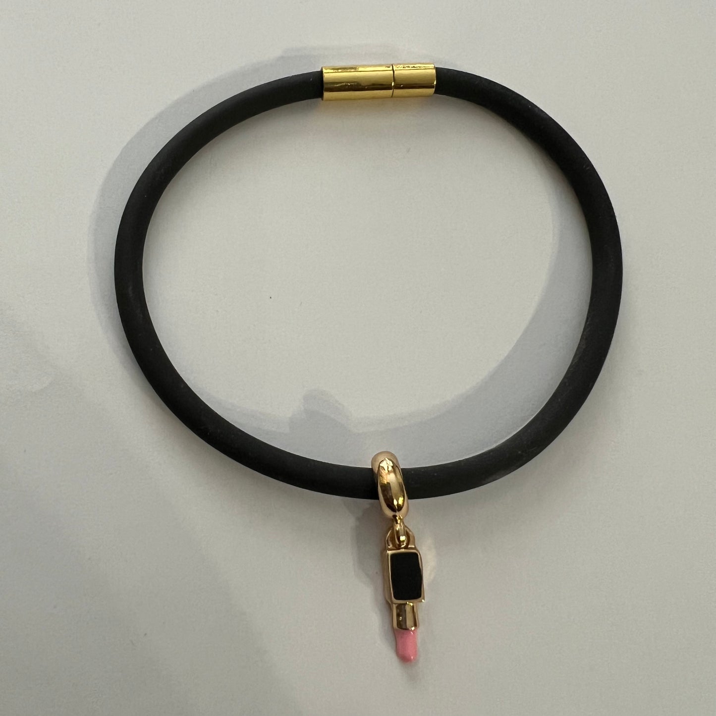 Lipstick Charm Bracelet (Black) with Gift Box