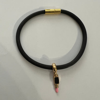 Lipstick Charm Bracelet (Black) with Gift Box