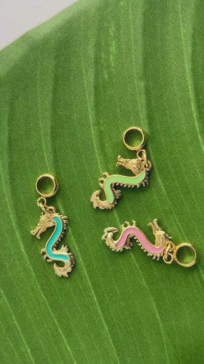 Enamel-Coated Dragon Dangle Charm